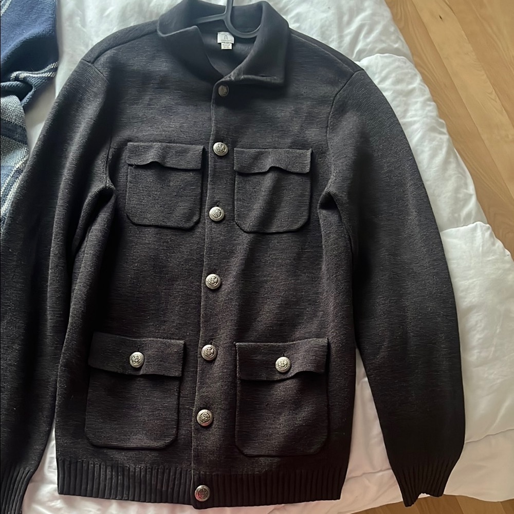 Tristan relax knit cardigan with silver buttons and pockets